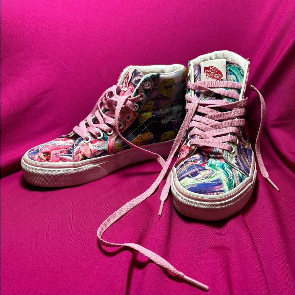 Vans Dinosaur Vibrant Pink High-Top Sneakers